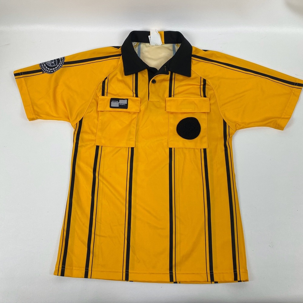 Official Sports NISOA Yellow Jersey Referee Shirt Short Sleeve‎ Size S